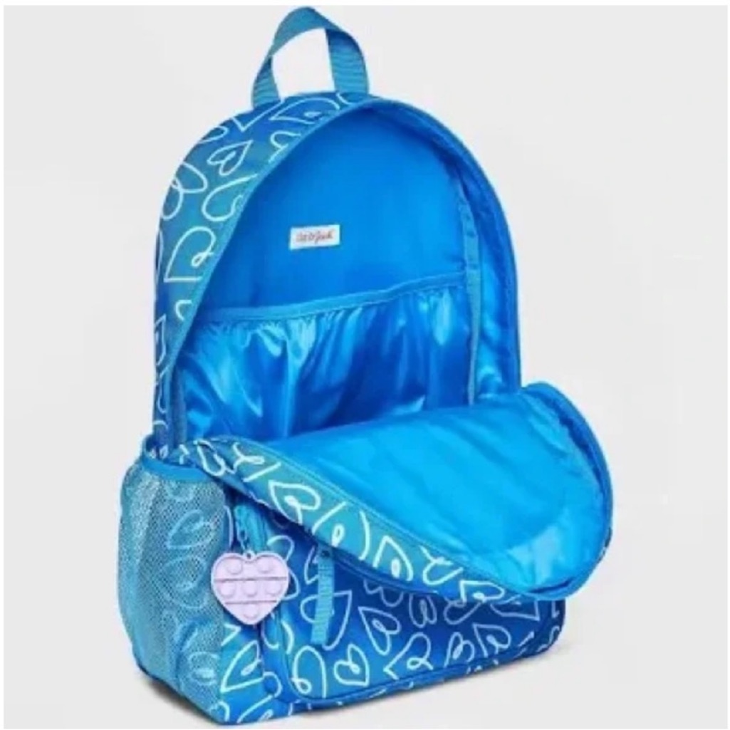 Blue Heart Pattern Backpack — image 3 of 6